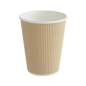 Vaso Papel Ripple 12 oz beige
