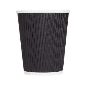 Vaso Papel Ripple 12 oz negro