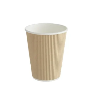 Vaso Papel Ripple 8 oz beige