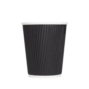 Vaso papel Ripple 8 oz negro
